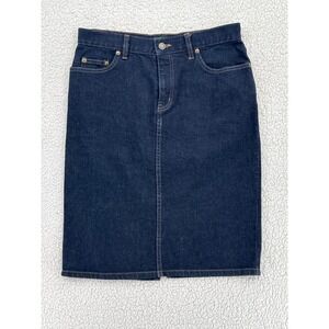 LRL Ralph Lauren Jeans Co Women Size 4 Y2K Dark Wash Denim Pencil Jean Skirt